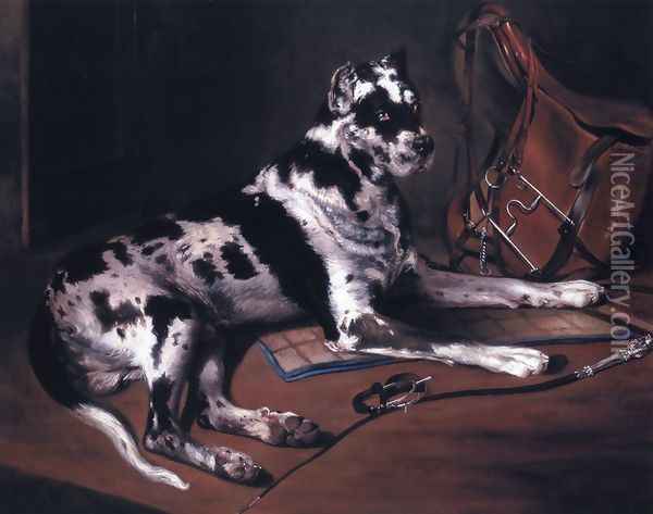 Recumbant Great Dane Oil Painting - Bernard de Gempt