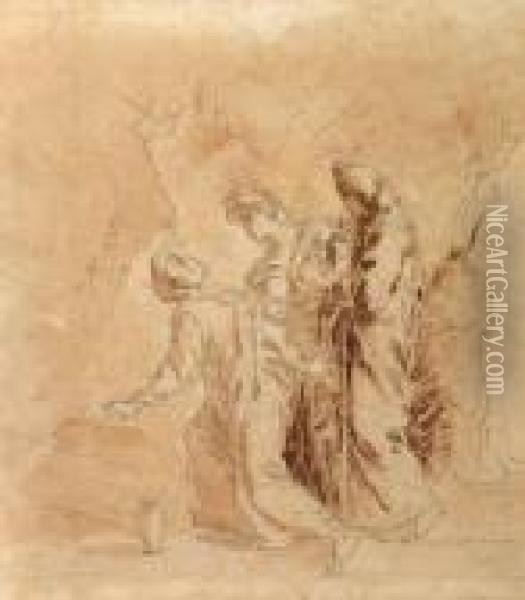 Les Saintes Femmes Au Tombeau Oil Painting - Giuseppe Bernardino Bison