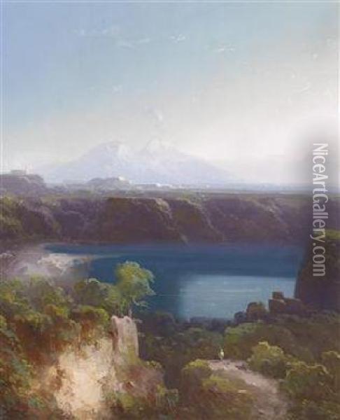Italian Landscape Oil Painting - Peter Conrad Schreiber