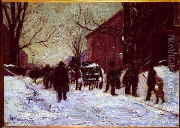 Winter Afternoon Oil Painting - Harry W. Newman