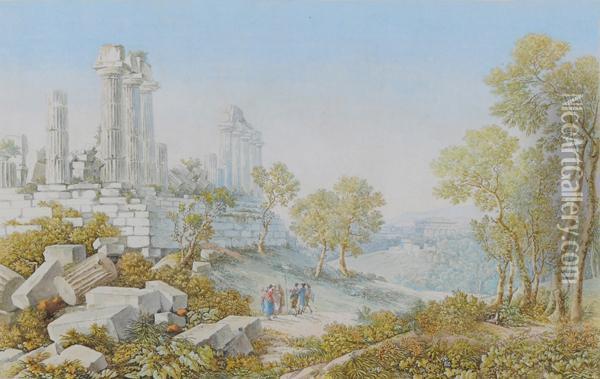 La Valle Dei Templi Oil Painting - Louis Francois Cassas