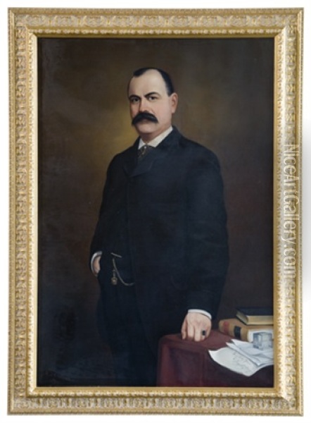 Portrait Of Judge George Curtis Wing Of Auburn, Maine Oil Painting - Delbert Dana Coombs