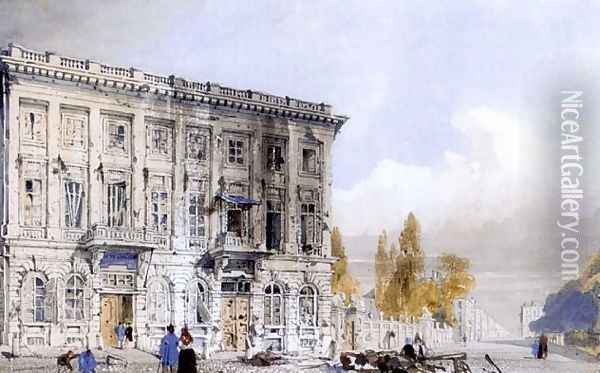 The café d'Amitié and Hotel of Prince Frederick, Brussels 1830 Oil Painting - Thomas Shotter Boys