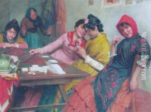 The Cigarette Makers - Seville Oil Painting - John Bagnold Burgess