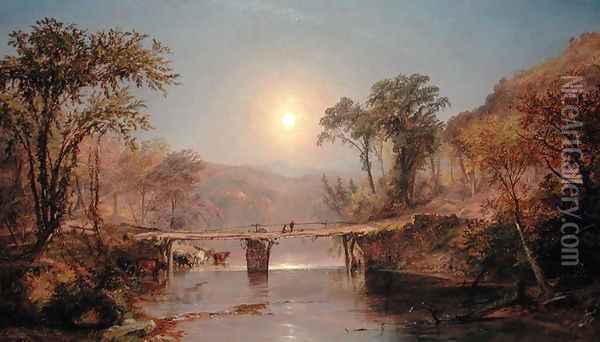 Indian Summer on the Delaware River, 1882 Oil Painting - Jasper Francis Cropsey