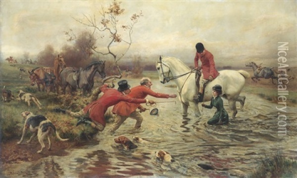 An Unfortunate Tumble Oil Painting - Alfred William Strutt