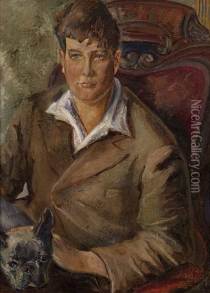 Portrait Of A Young Man Oil Painting - Alexis Paul Arapov