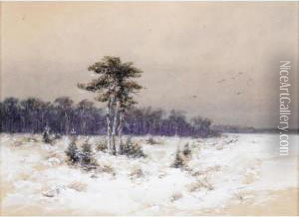 Early Snow Oil Painting - Wladimir Leonidovich Murawjoff