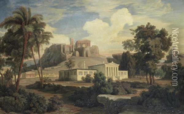 Acropolis In Ancient Greece Oil Painting - Josef Hoffmann