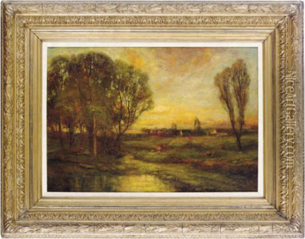 Sunset Landscape Oil Painting - Charles P. Appel