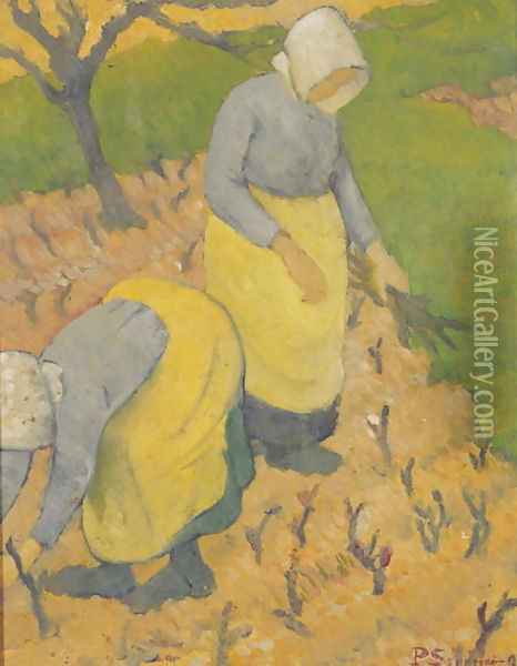 Women in the Vineyard, 1890 Oil Painting - Paul Serusier