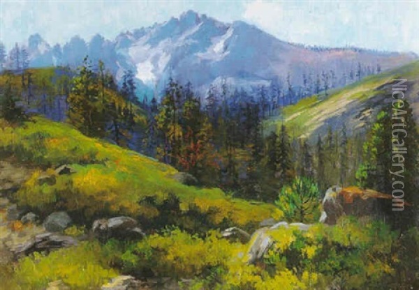 Mountain Range Oil Painting - Ethel Marian Wickes