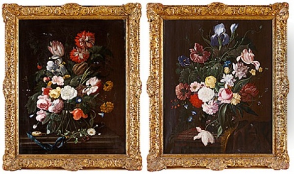Blomsterstilleben (pair) Oil Painting - Willem Van Aelst