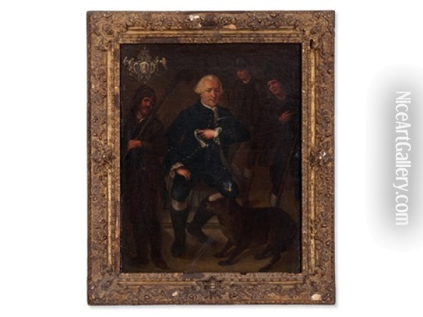 Nobleman With Hunting Dog Oil Painting - Pietro Longhi