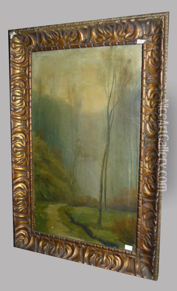 Chemin Boise Oil Painting - Adolphe Jean Hamesse