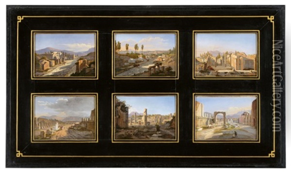 Ansichten Von Pompeji (12 Works) Oil Painting - Frans Vervloet