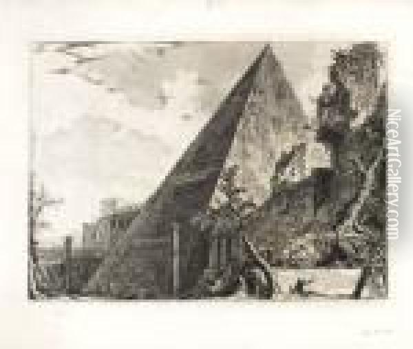 Piramide Di C. Cestio. Oil Painting - Giovanni Battista Piranesi