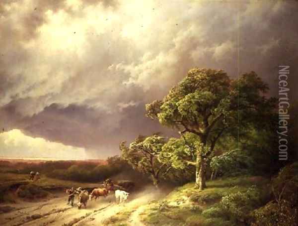 The Coming Storm 1841 Oil Painting - Barend Cornelis Koekkoek