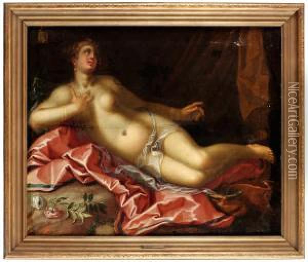 Hans Efterfoljd Liggande Kvinna Oil Painting - Joseph Heinz I