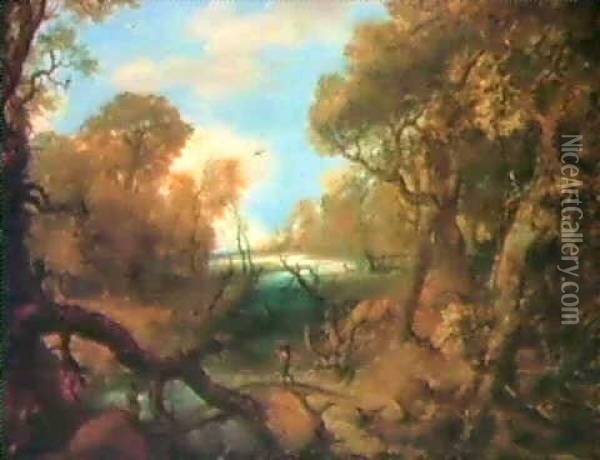 Paysage De Riviere En Foret Oil Painting - Abraham Govaerts