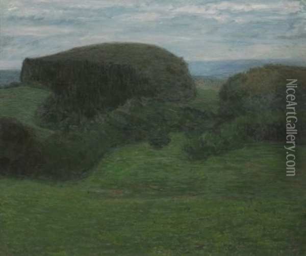 Grune Landschaft Bei Wittgenborn Oil Painting - Robert Hermann Sterl
