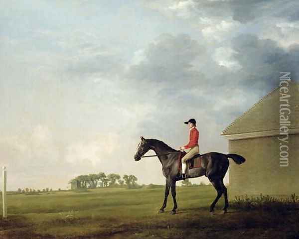 Gimcrack with John Pratt up on Newmarket Heath, 1765 Oil Painting - George Stubbs