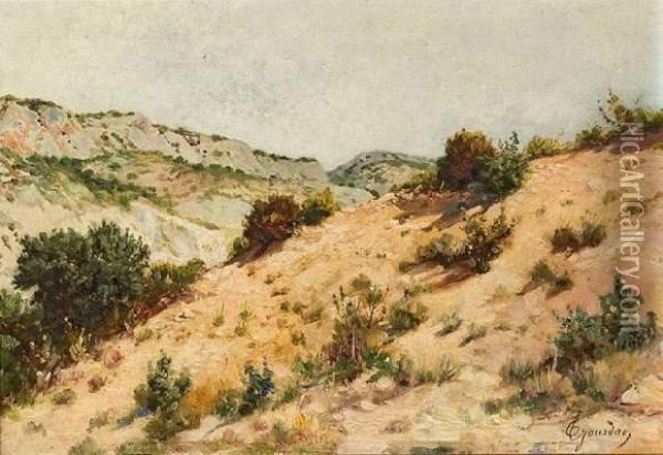 Paysage En Provence. Oil Painting - Theodore Jourdan