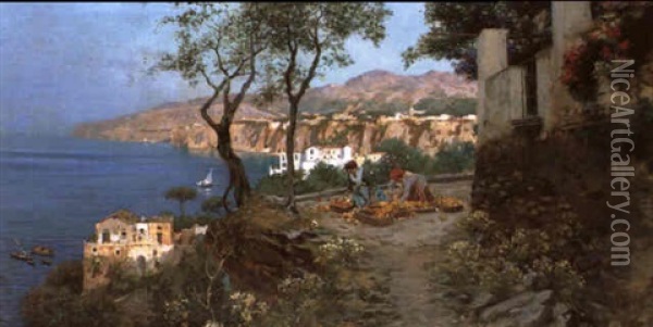 Bucht Bei Neapel Oil Painting - Carlo Brancaccio