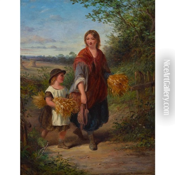 Gleaners Returning Home Oil Painting - Frederick Daniel Hardy