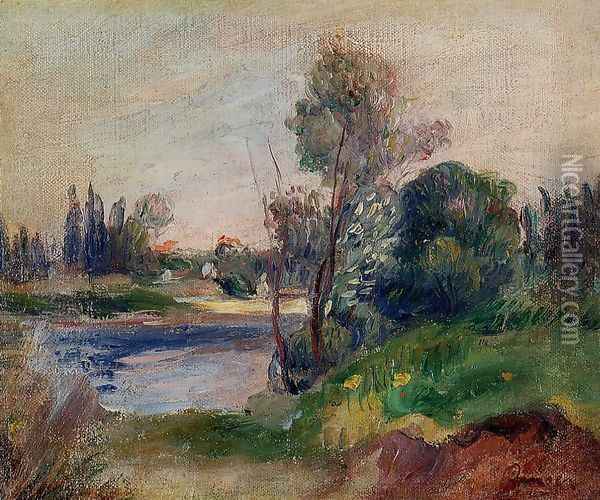Banks of the River I Oil Painting - Pierre Auguste Renoir