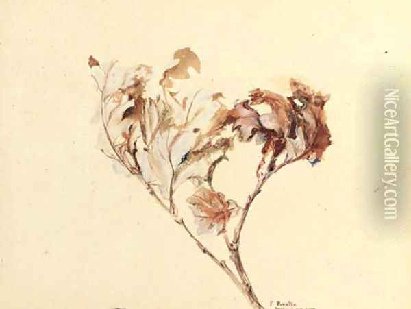 Study of oak leaves Oil Painting - John Ruskin