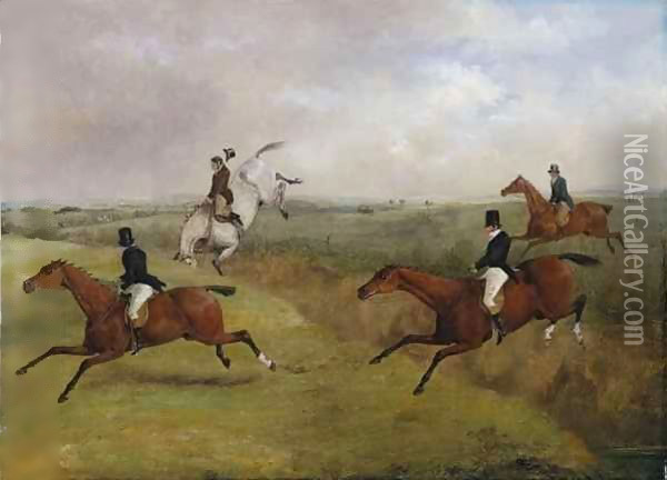 The Grand Leicestershire Steeplechase 6 Oil Painting - Henry Thomas Alken