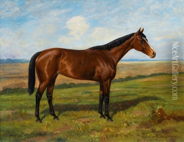 The Mare "mariza" Oil Painting - Karl Volkers