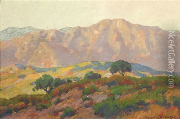 Blooming Hills And Distant Mountains, California Oil Painting - Maurice Braun