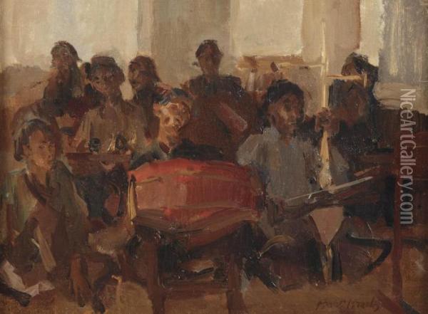 Gamelan Orchestra Oil Painting - Isaac Israels