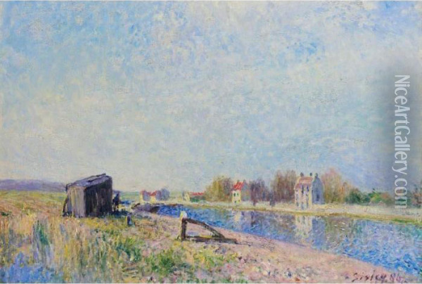 Le Loing A Saint-mammes Oil Painting - Alfred Sisley