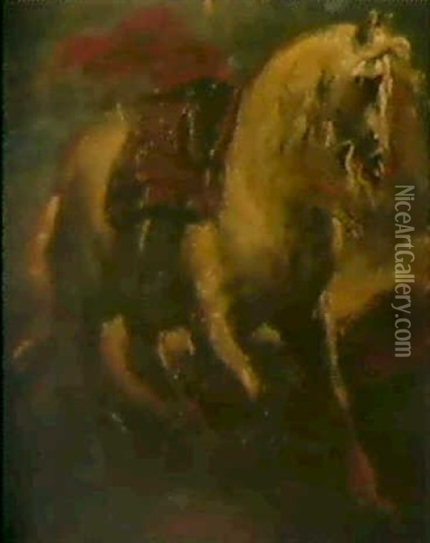 Pferdstudie Oil Painting - Eugene Delacroix