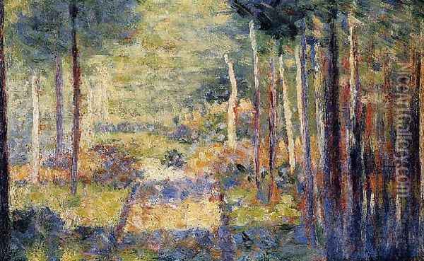 Forest Path Barbizon Oil Painting - Georges Seurat