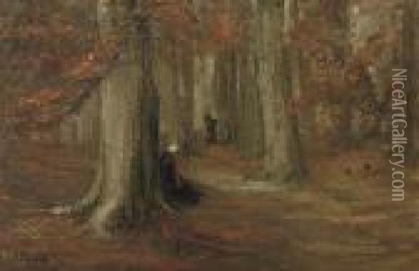 Autumn Forest Oil Painting - Sientje Mesdag Van Houten