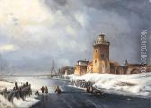 Plaisir D'hiver Oil Painting - Nicholas Jan Roosenboom
