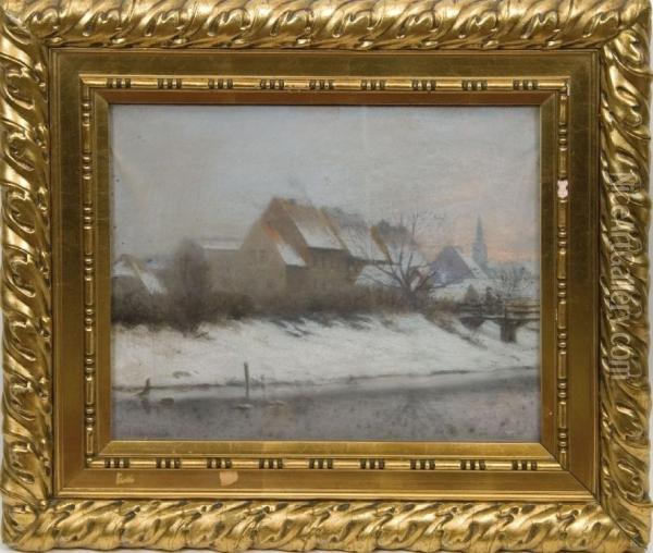 Ansicht Einer Verschneiten Oil Painting - Anton Asmussen