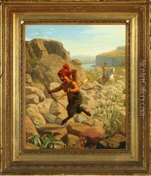 A Pan On The Run Oil Painting - Wilhelm Pacht