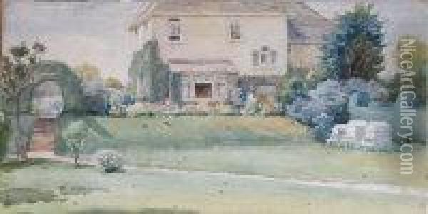 Beehives On The Lawn Oil Painting - William Banks Fortescue