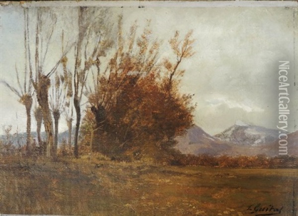 Saules Au Rondeau, En Fond La Pinea Oil Painting - Laurent (Abbe) Guetal