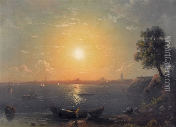 Sonnenuntergang Am Bosporus Oil Painting - Mekertich Givanian