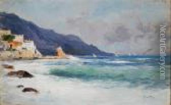 Veduta Di Capri Oil Painting - Oscar Ricciardi