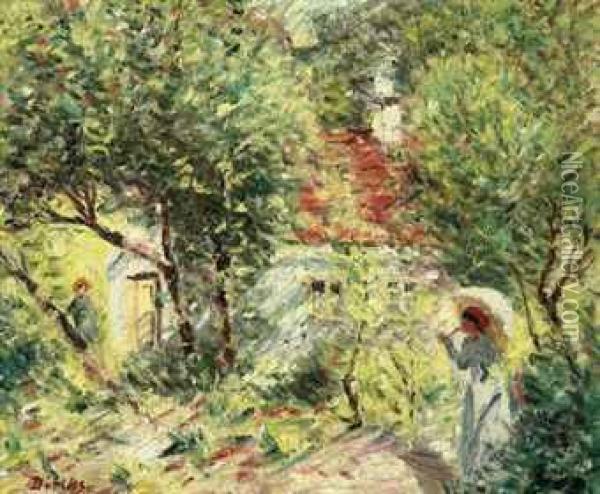 I Hagen Av Renoir I Les Collettes Oil Painting - Carl-Edvard Diriks