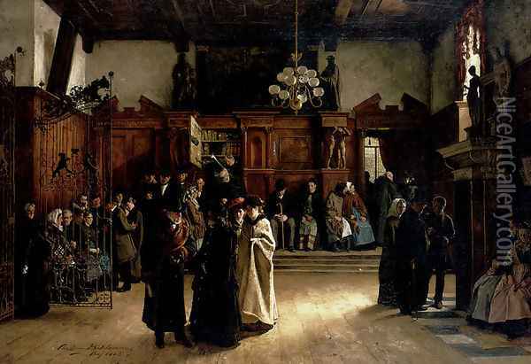 Im Gerichtsvorsaal 1883 Oil Painting - Christian Ludwig Bokelmann