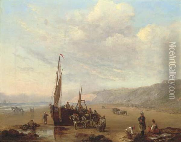 A Coastal View Oil Painting - John Duncan, King Capt.