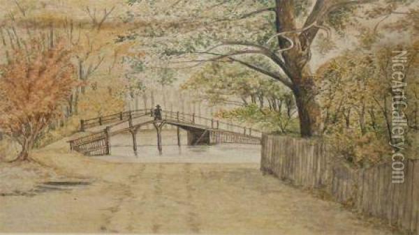 Costessey Bridge Near Norwich Oil Painting - William Frederick Austin